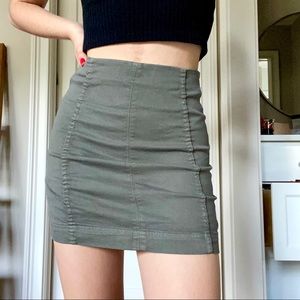 Army green skirt